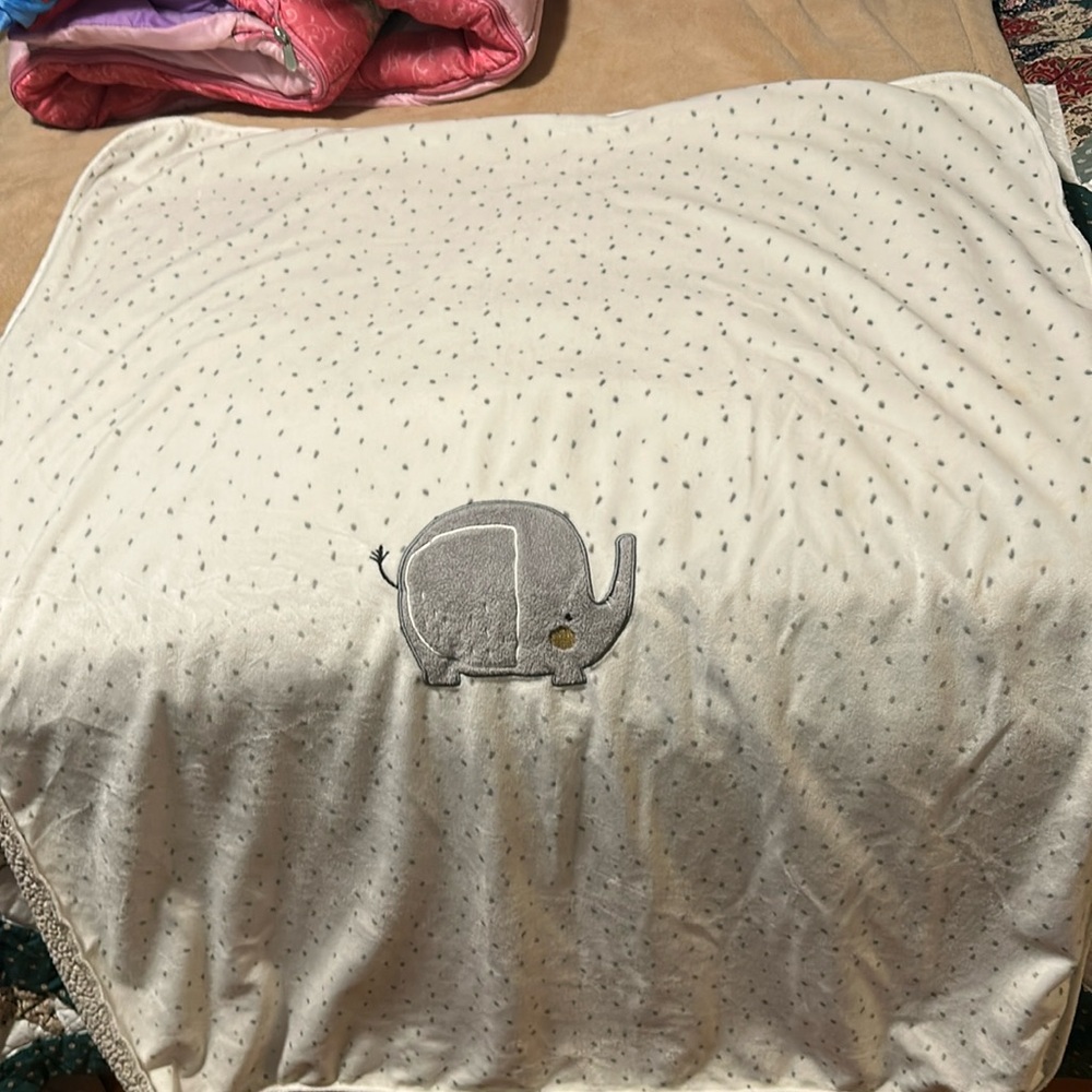 Wonder Nation Elephant Polka Dot baby blanket